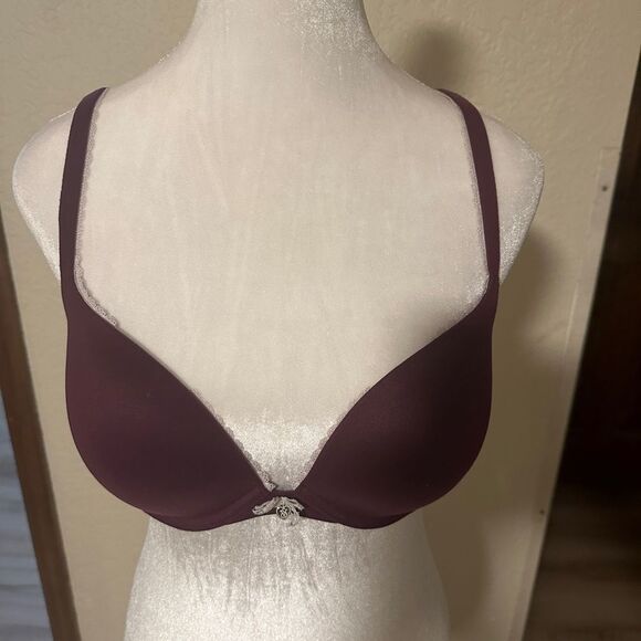 Victorias Secret Body By Victoria Push-Up‎ Pigeonnant Bra 34D Wine Maroon - Picture 4 of 11